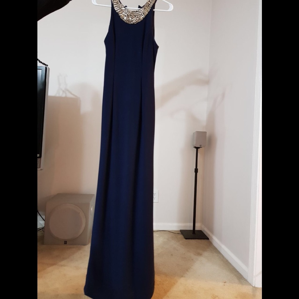 Long navy dress